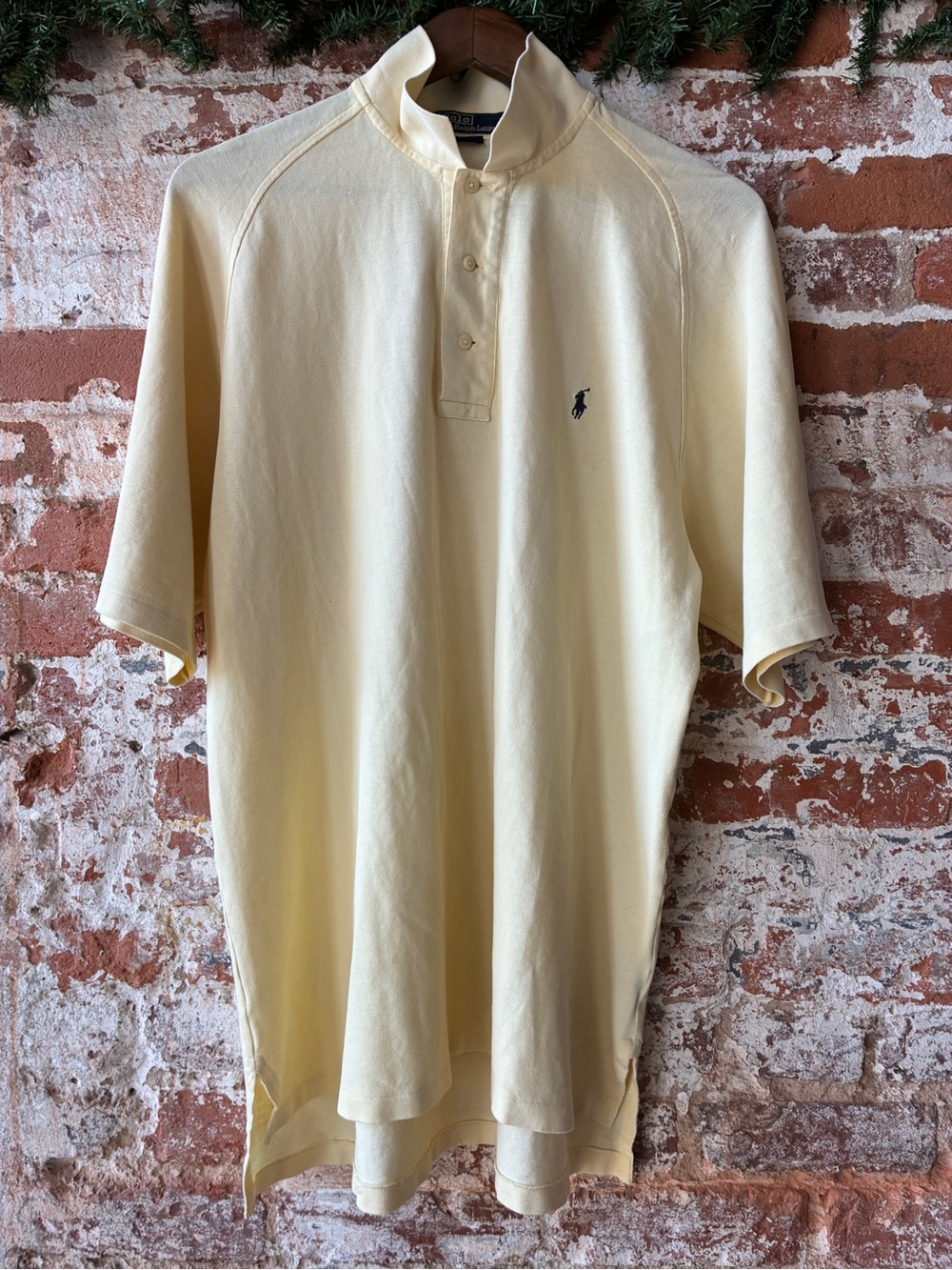 Ralph Lauren Pale Yellow Polo Shirt with Navy Pony